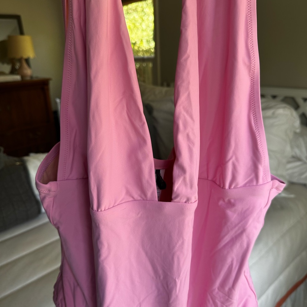 J Crew Pink Plunge One Piece Swimsuit